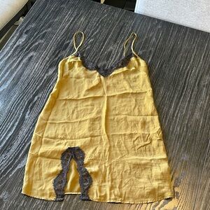 Urban Outfitters Out From Under Moss Green and Black Lace Slip Dress, XS